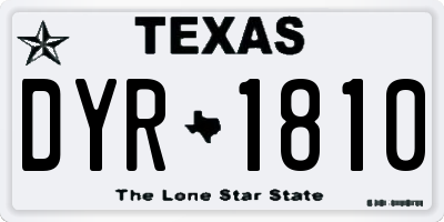 TX license plate DYR1810