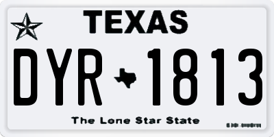 TX license plate DYR1813
