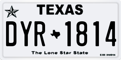 TX license plate DYR1814