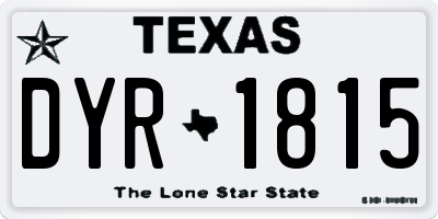 TX license plate DYR1815