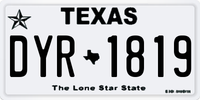 TX license plate DYR1819
