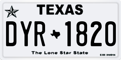 TX license plate DYR1820