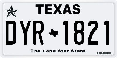 TX license plate DYR1821
