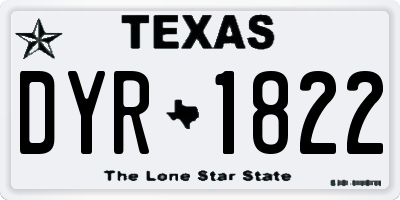 TX license plate DYR1822