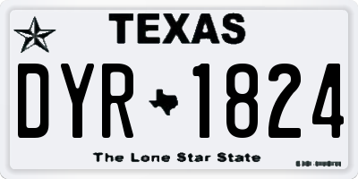 TX license plate DYR1824
