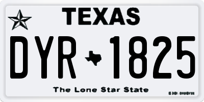 TX license plate DYR1825