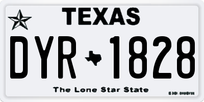 TX license plate DYR1828