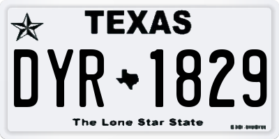 TX license plate DYR1829