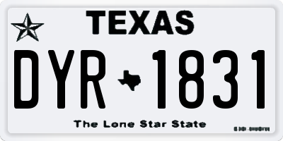 TX license plate DYR1831