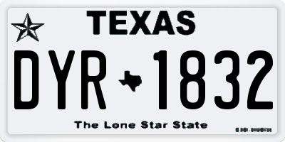 TX license plate DYR1832