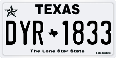 TX license plate DYR1833
