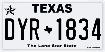 TX license plate DYR1834