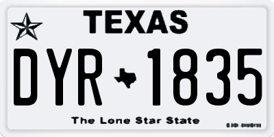 TX license plate DYR1835