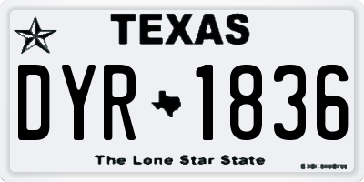 TX license plate DYR1836