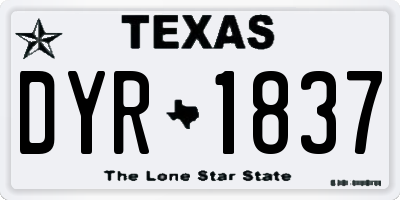 TX license plate DYR1837