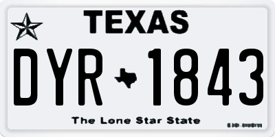 TX license plate DYR1843