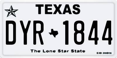 TX license plate DYR1844