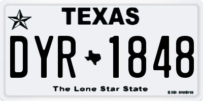 TX license plate DYR1848
