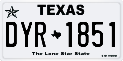 TX license plate DYR1851