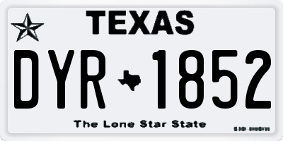 TX license plate DYR1852
