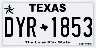 TX license plate DYR1853