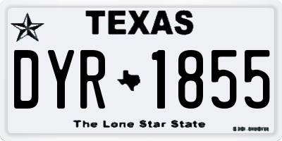 TX license plate DYR1855