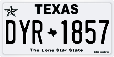 TX license plate DYR1857