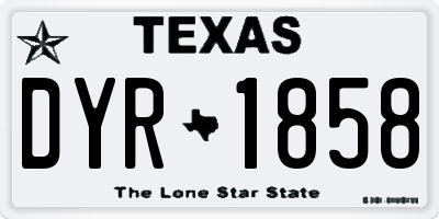 TX license plate DYR1858