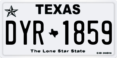 TX license plate DYR1859