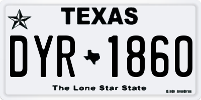 TX license plate DYR1860