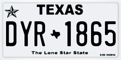 TX license plate DYR1865