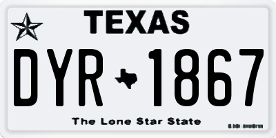 TX license plate DYR1867