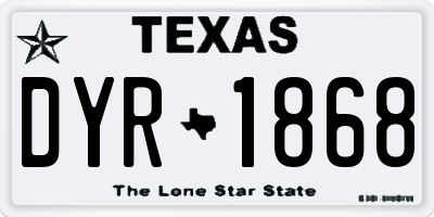 TX license plate DYR1868