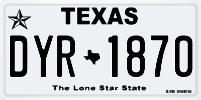 TX license plate DYR1870
