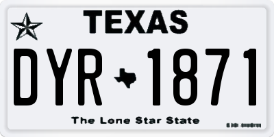 TX license plate DYR1871