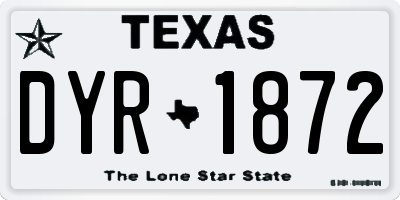 TX license plate DYR1872