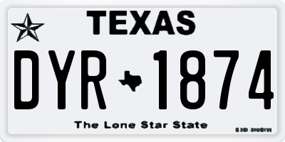 TX license plate DYR1874