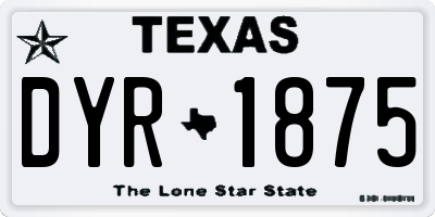 TX license plate DYR1875