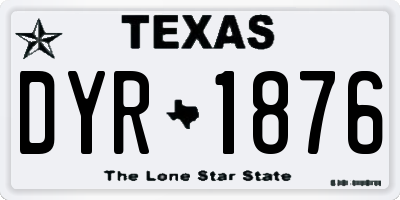 TX license plate DYR1876