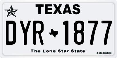 TX license plate DYR1877