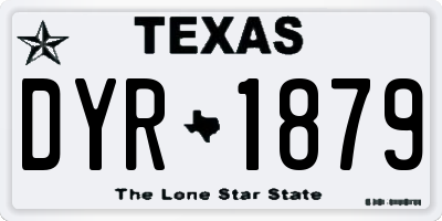 TX license plate DYR1879