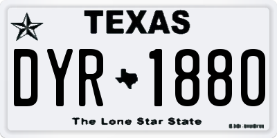 TX license plate DYR1880