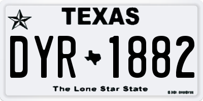 TX license plate DYR1882
