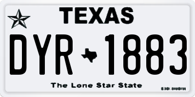 TX license plate DYR1883