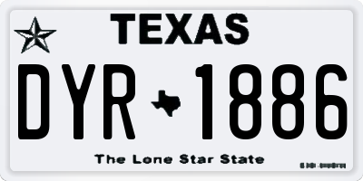TX license plate DYR1886
