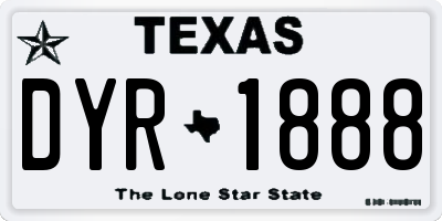 TX license plate DYR1888