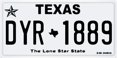 TX license plate DYR1889