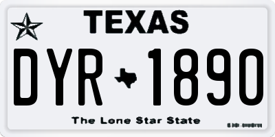 TX license plate DYR1890