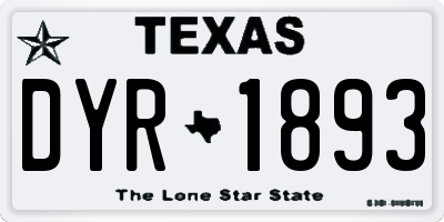 TX license plate DYR1893