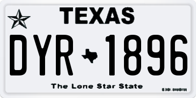 TX license plate DYR1896
